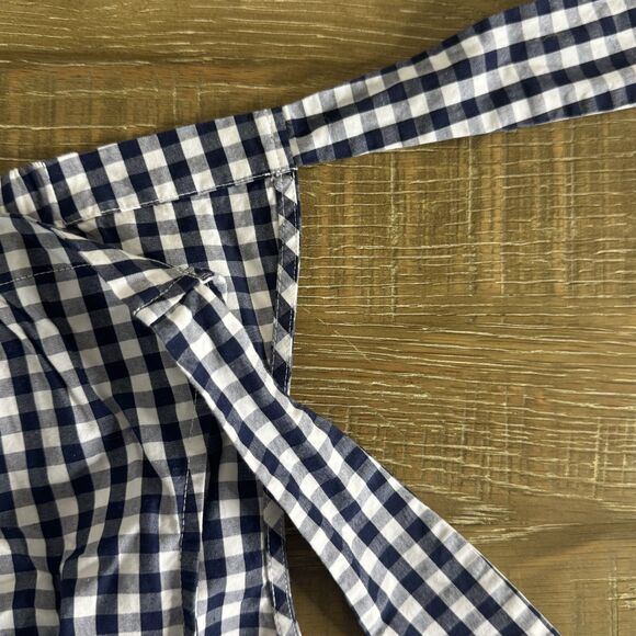 Tory Burch sleeveless boatneck romper navy gingham size large - Picture 8 of 11